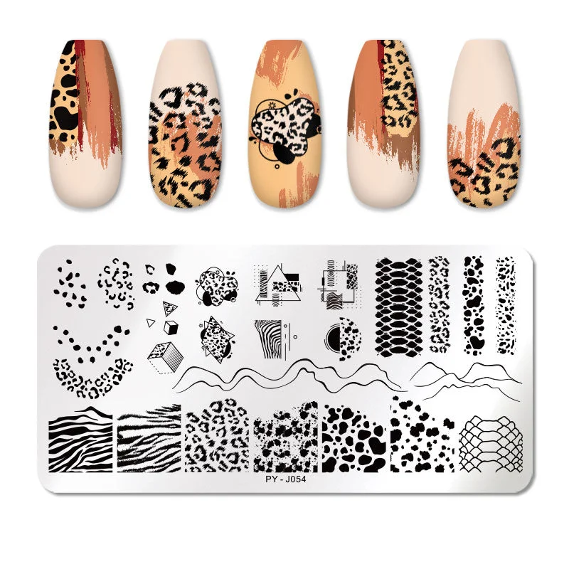 PICT YOU Leopard Print Nail Stamping Plates Xmas Tiger Zebra Animal Pattern Nail Art Image Plates Nail Printing Stencil Template