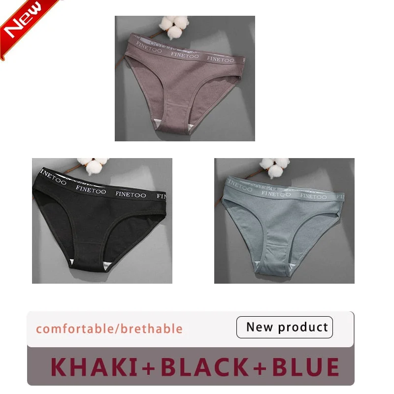 3PCS/Set Cotton Underwear For Woman Sexy Letter Panties Underpants Female M-XL Briefs Intimates Lingerie 6 Solid Color Pantys