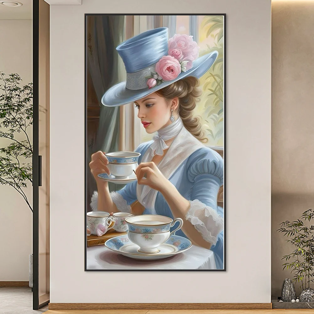 DIY Paint By Number 40*70cm - Lady Having Afternoon Tea