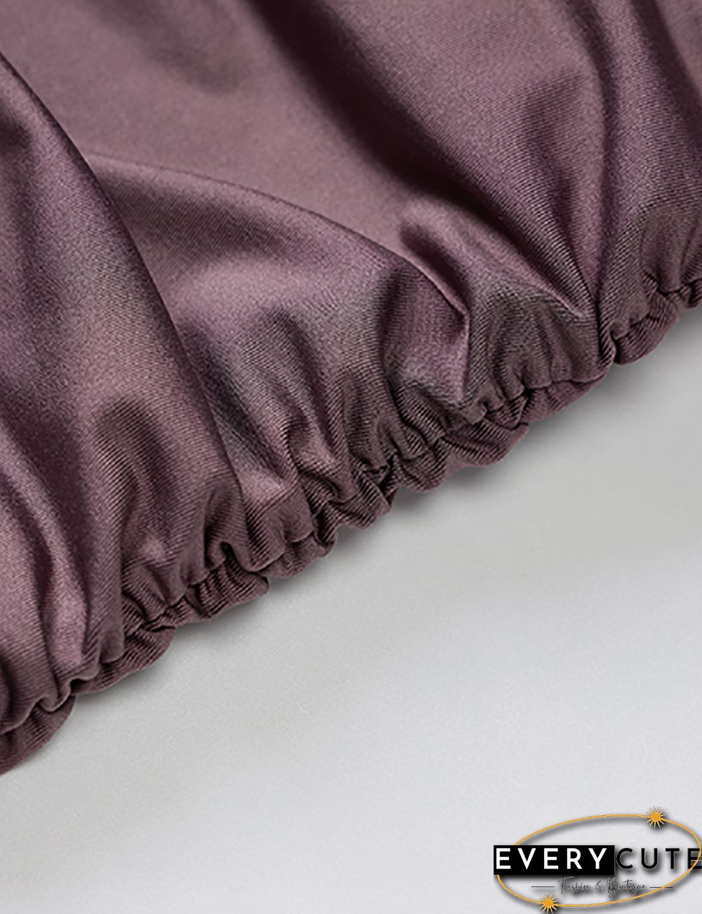 Purple Tube Pleated Long Sleeve Mini Dress