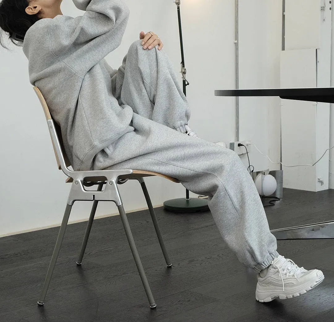 Simple Velvety Loose Solid Colour Hoodie