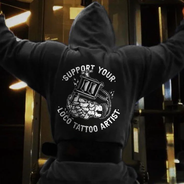 UPRANDY Support Your Loco Tatto Artist  Men's Hoodie -  UPRANDY