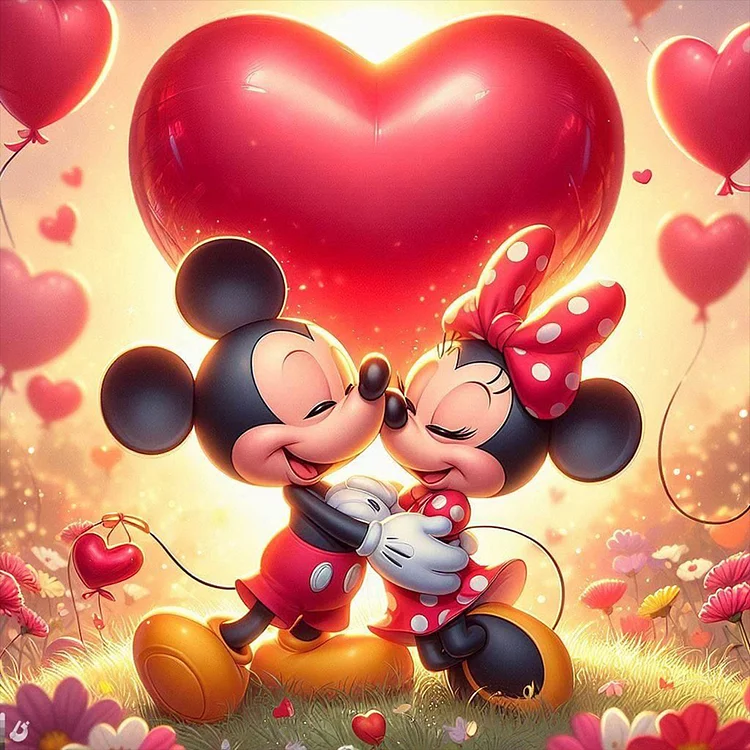 Full Round Diamond Painting - Valentine's Day Disney Mickey Minnie 30*30CM