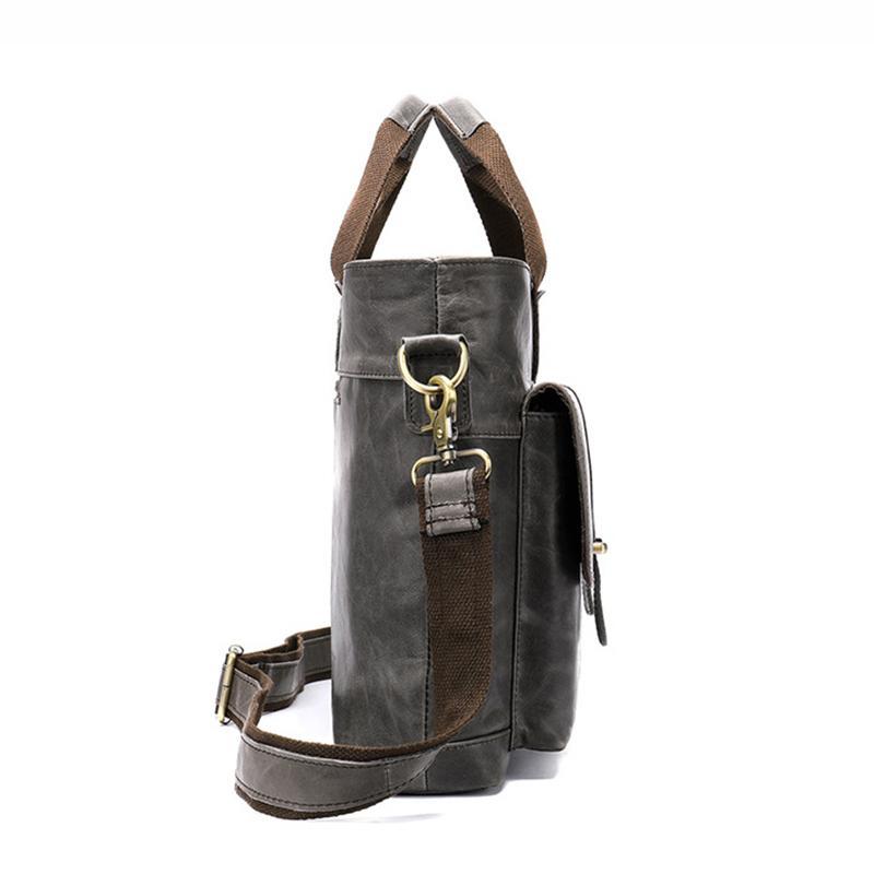 Large Capacity Vintage Leather Casual Business Briefcase