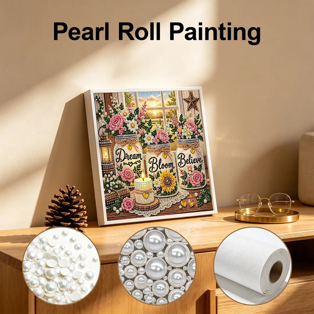 Pearl Painting Kit for Adults Inspirational Jar Art 11.81x11.81in