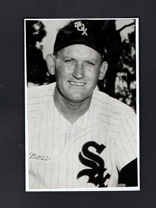 1955-58 LES MOSS--CHICAGO WHITE SOX AUTOGRAPHED 4X6 GLOSSY Photo Poster painting-(d.2012)