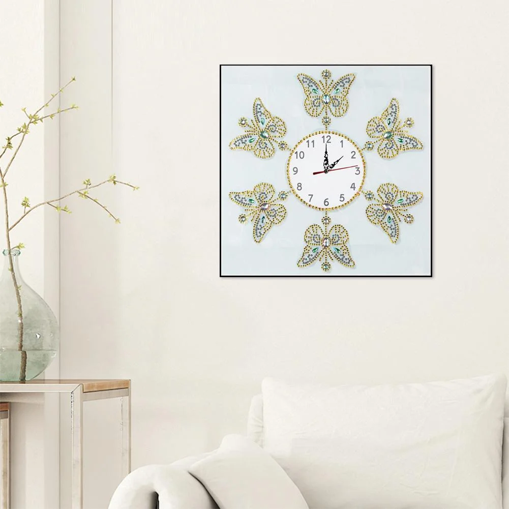 DIY Diamond Painting - Special Shaped - Butterfly Clock Home Decor