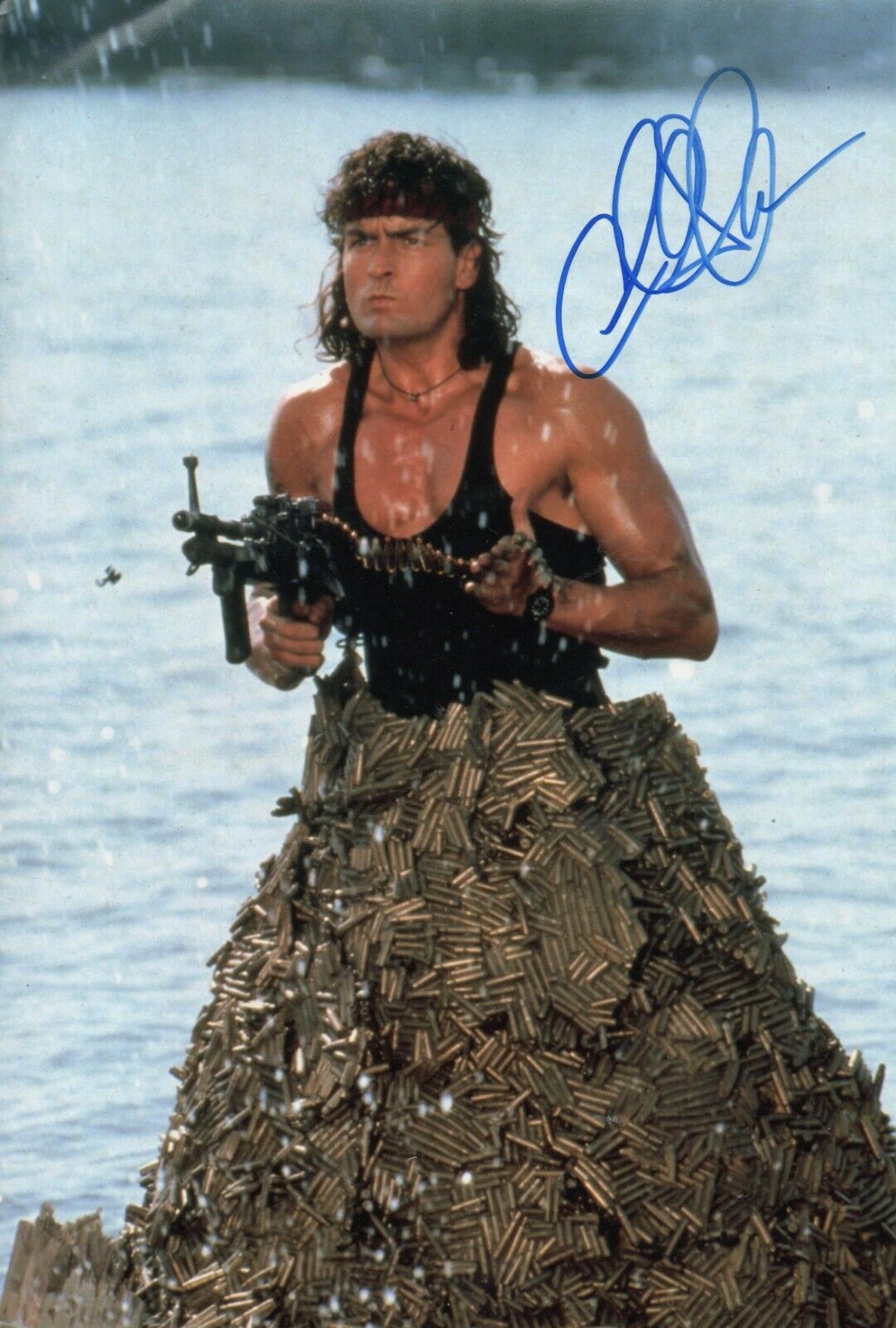 HOT SHOTS! - CHARLIE SHEEN - personally signed picture 8 x 10