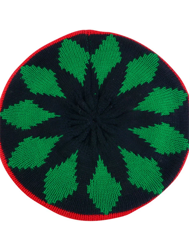 Black Pride Color Stripe Reggae Knit Beret