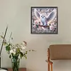 Owl And White Rose-Full Round Diamond Painting 30*30CM