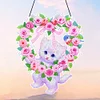 DIY Special Shaped Diamond Painting Wall Decor Wreath Kit(Rose White Cat)