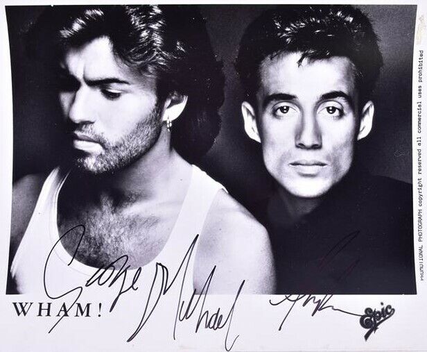 GEORGE MICHAEL & ANDREW RIDGELY Signed 'Epic' Photo Poster paintinggraph - WHAM! - preprint