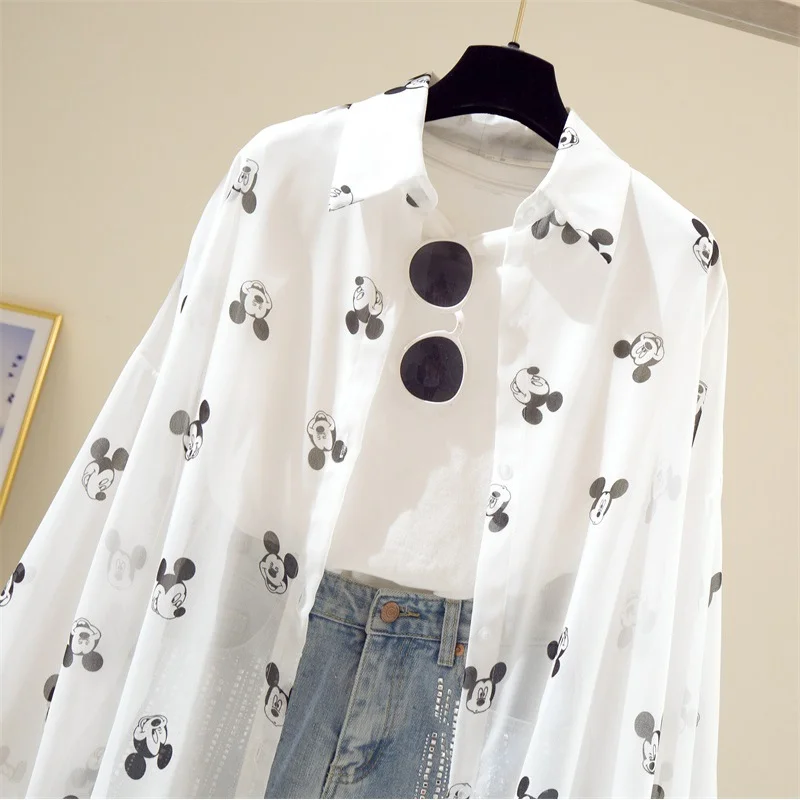 Uveng Uveng Summer New Korean Version Of The Chiffon Print Sunscreen Women In The Long-Term Super Fairy Ocean Gas Loose Thin Coat Tide