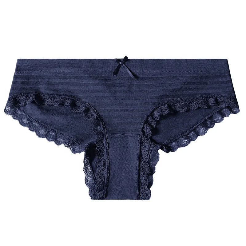 FINETOO M-3XL Plus Size Panties Women Stripe Briefs Underwear Comfortable Ladies Underpants Soft Panty Female Lingerie 10 Colors