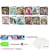 12pcs Diamond Painting Birthday Greeting Card Set with Envelope Daily Wishing Cards for Birthdays Thanksgiving & Special Occasion