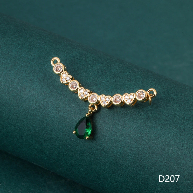 1 Piece 1-2cm Copper Zircon Geometric Jewelry Accessories Pendant