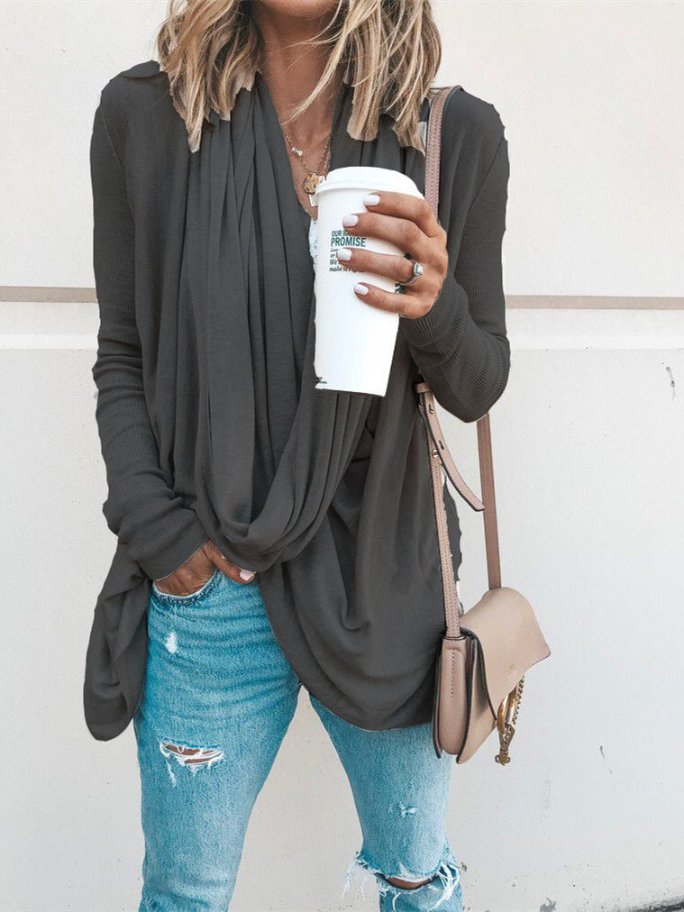Women Long Sleeve V-neck Graphic Floral Printed Top