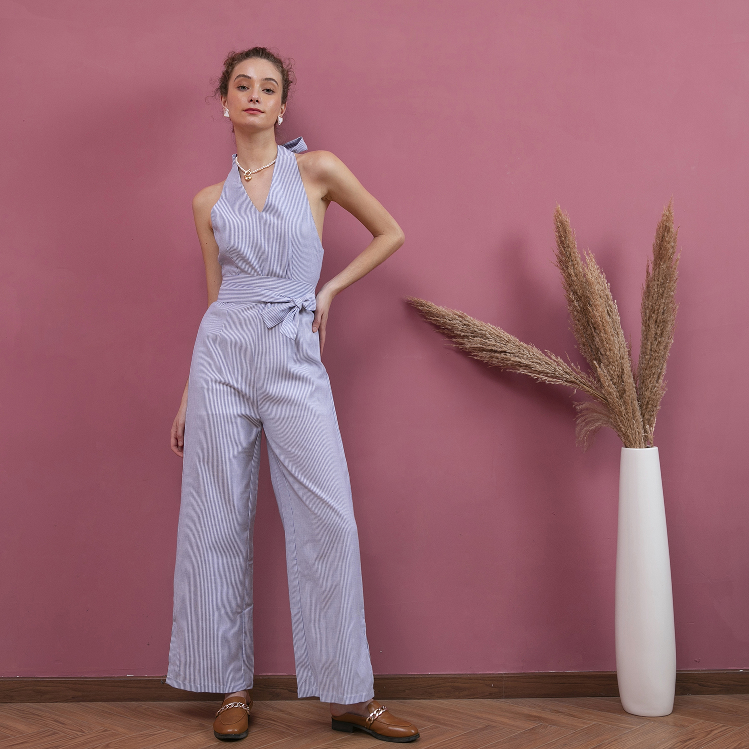 Rotimia Elegant gingham jumpsuit