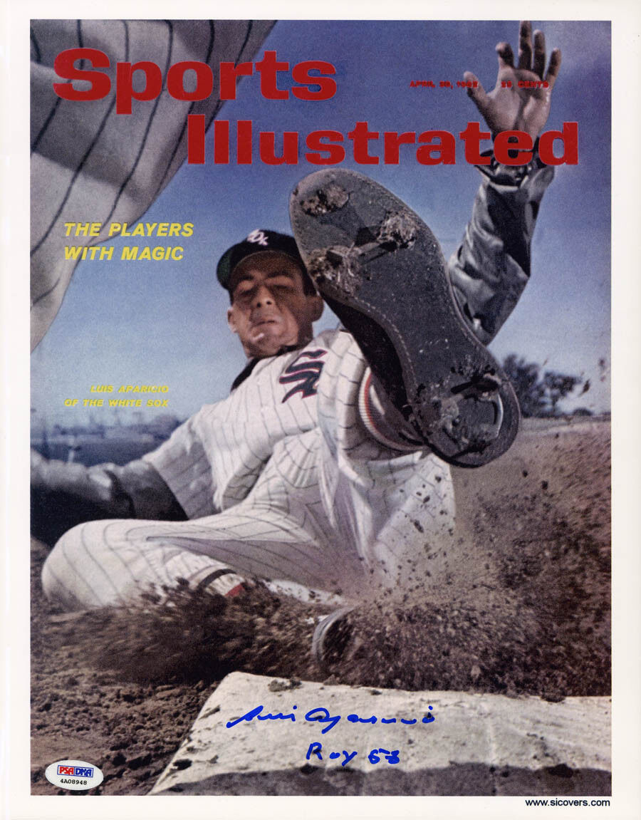 Luis Aparicio SIGNED Sports Illustrated Print + ROY 56 ITP PSA/DNA AUTOGRAPHED