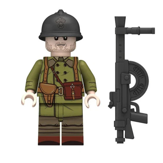 WW2 French Infantry Soldier Custom Military Minifigure Minifigure Bricks monstertoys