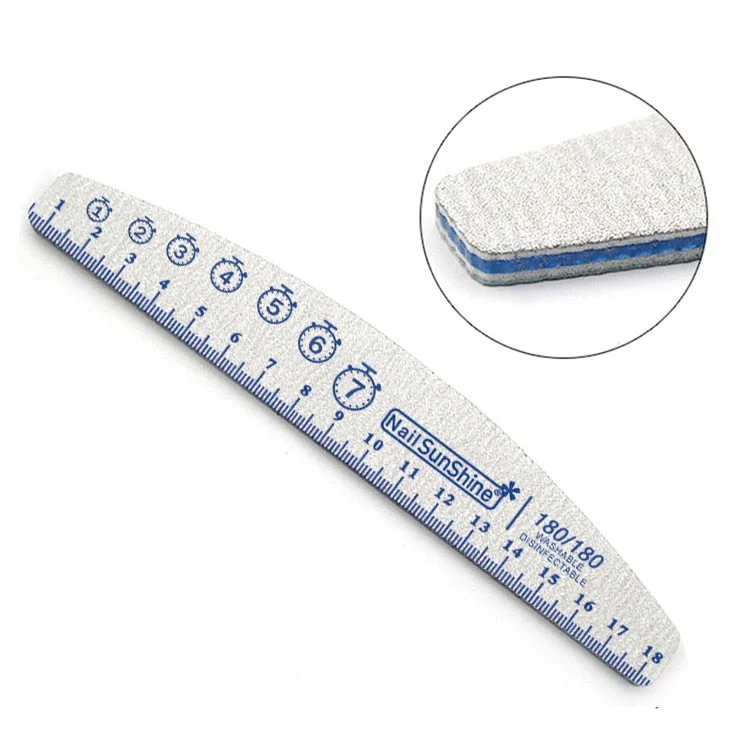 1Pc 80/100/150/180/240 Professional Half Moon Nail File Grinding Block File Nail Buffer Colorful Lime Manicure Pedicure DIY Tool-Nail Inspo