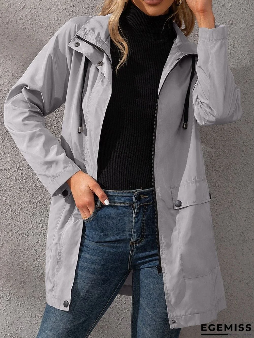 Loose Casual Raincoat Zipper Jacket | EGEMISS