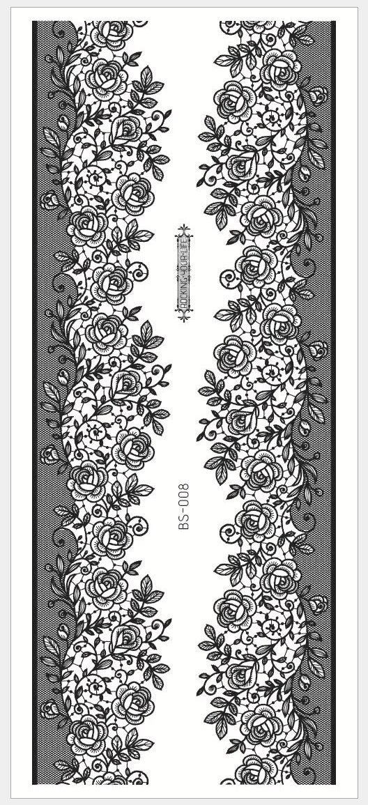 sexy tatoo for women girls waterproof temporary tattoos black henna lace stockings tattoo thigh legs fake big size femme woman