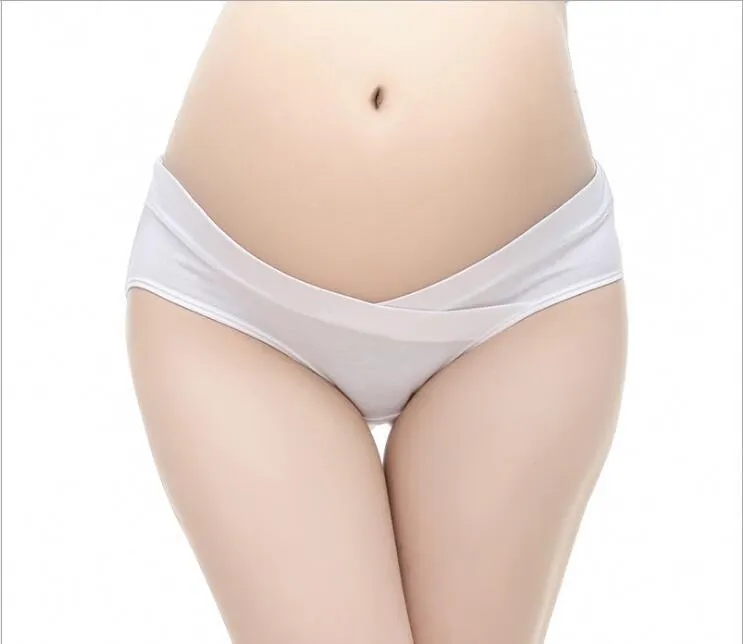 YWHUANSEN Cotton Maternity Pregnant Underwear Postpartum Mother Under Bump Panties V-Shaped Soft Belly Support Panty Breathable