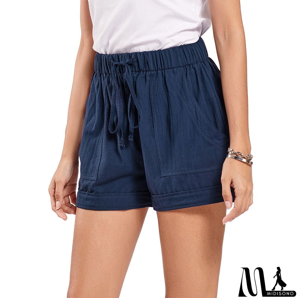 MidiSono - Gray Strive Pocketed Tencel Shorts