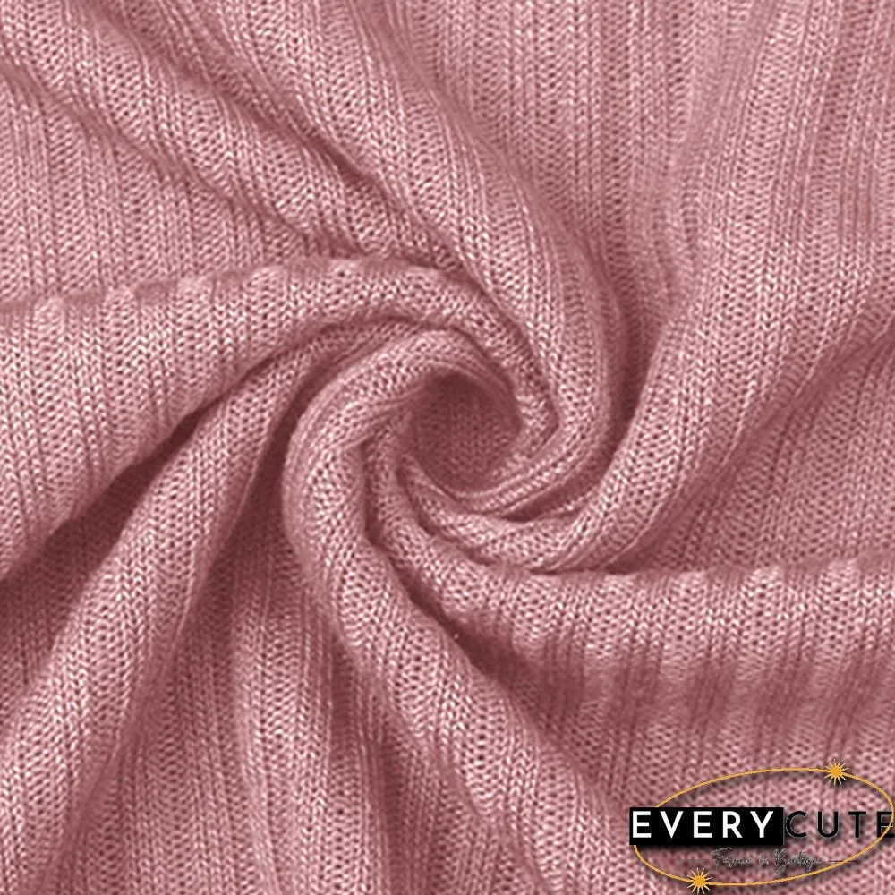 Pink Loose Fit Hooded Long Sleeve Pant 2pcs Set