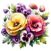 Pansy-Partial 11CT Stamped Cross Stitch Bead Embroidery 36*36cm/14.17*14.17in tapestrymarket