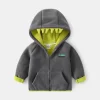 Kid Baby Boy Thickened Coat Fleece Double Layer Zipper Coats