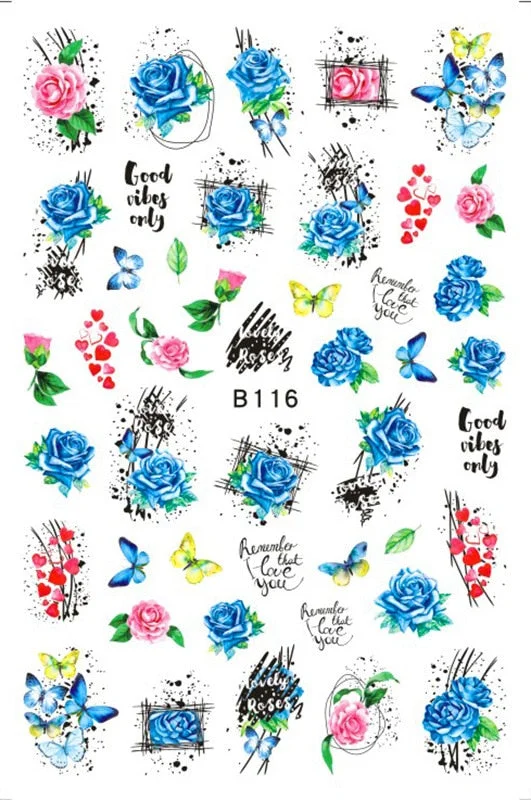 Black Rose Flower Heart 3D Nail Sticker Self-Adhesive Slider Art Decorations Valentine's Day Decals Manicure Accessories-Nail Inspo