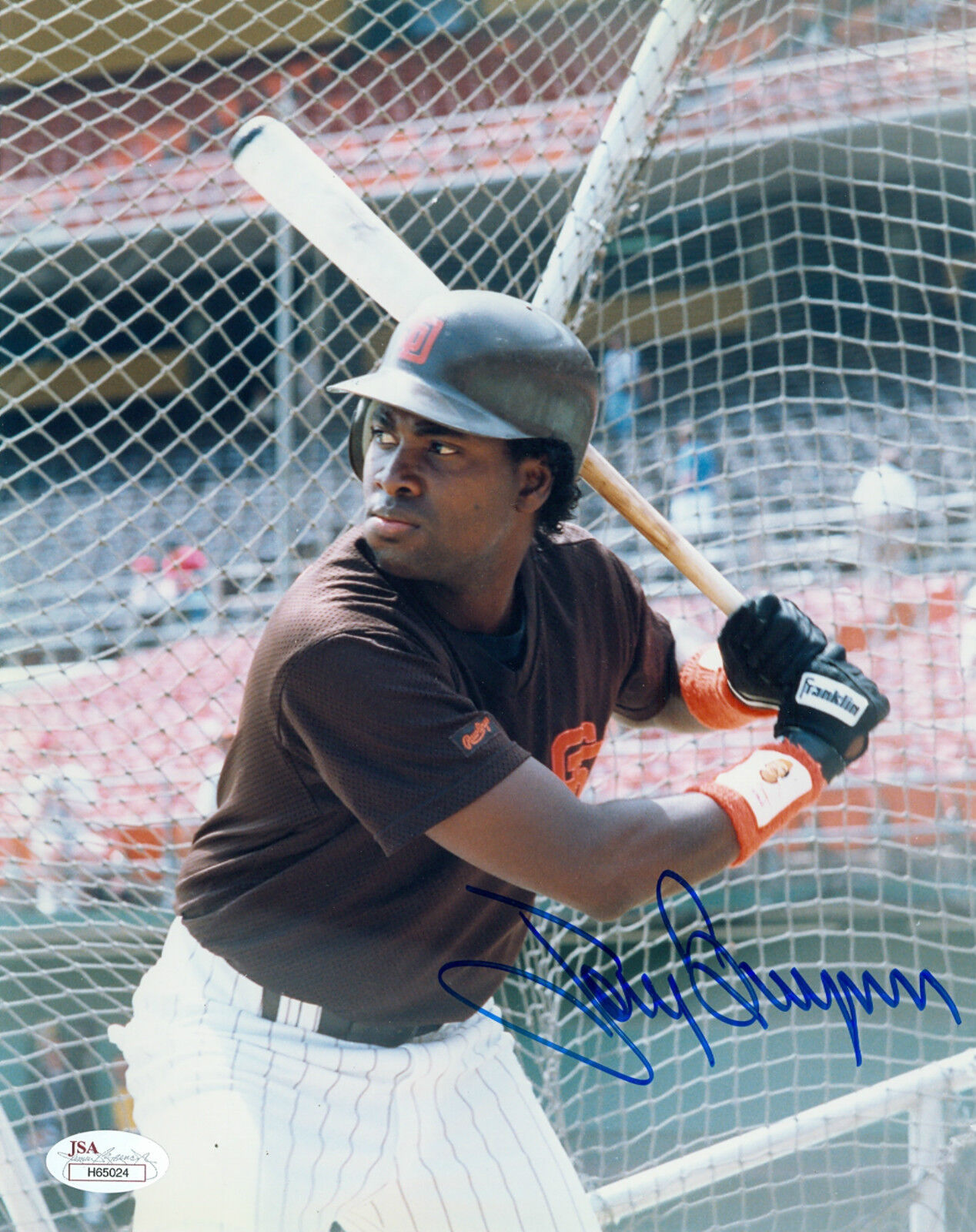 TONY GWYNN SAN DIEGO PADRES SIGNED AUTOGRAPH 8X10 Photo Poster painting JSA