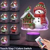 Acryl Weihnachten Schneemann doppelseitig - 5d DIY Bastellampe