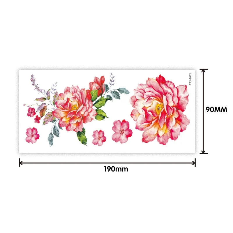 Waterproof sweat female flower tattoo sticker Ladies flower rose peony plum blossom tattoo sticker