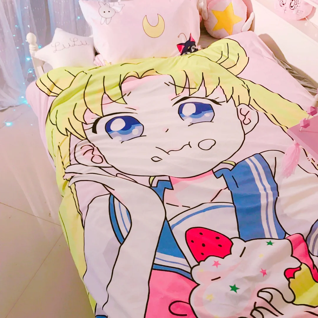 Kawaii Sailor Moon Three-Piece Bedsheet SP1711012