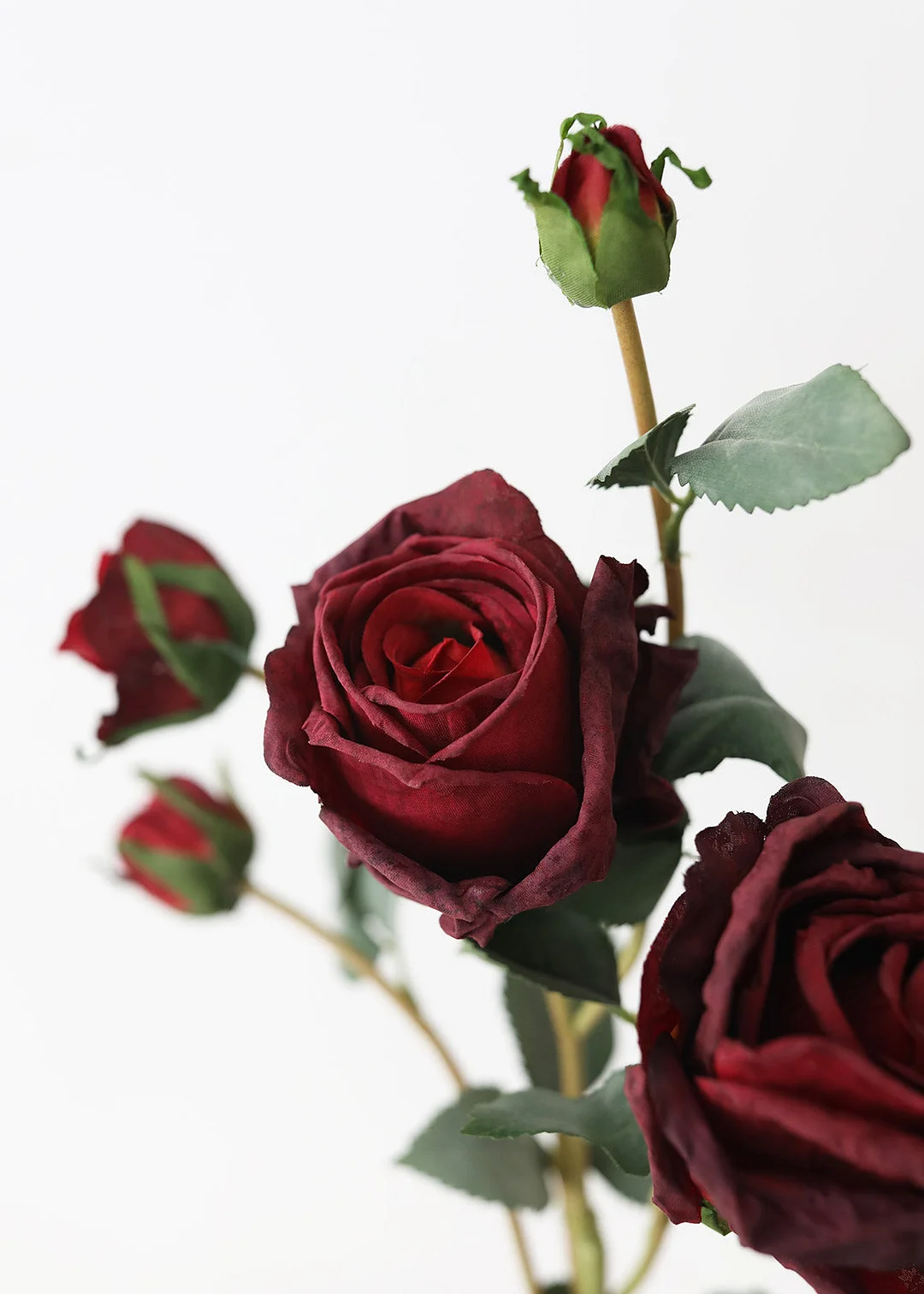 Fake Dried Rose in Burgundy - 27.5"