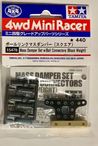 Dronehint TAMIYA 15478 Mini 4WD Mass Damper Set w/Ball Connectors (Block Weight) Parts