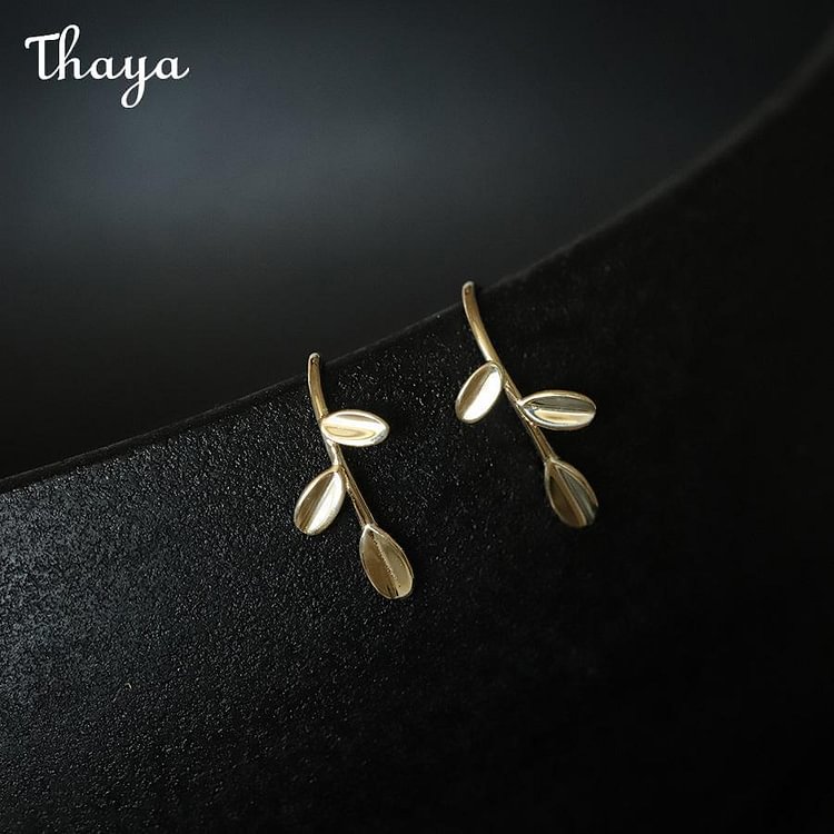 Thaya Three Leaf Branch Earrings