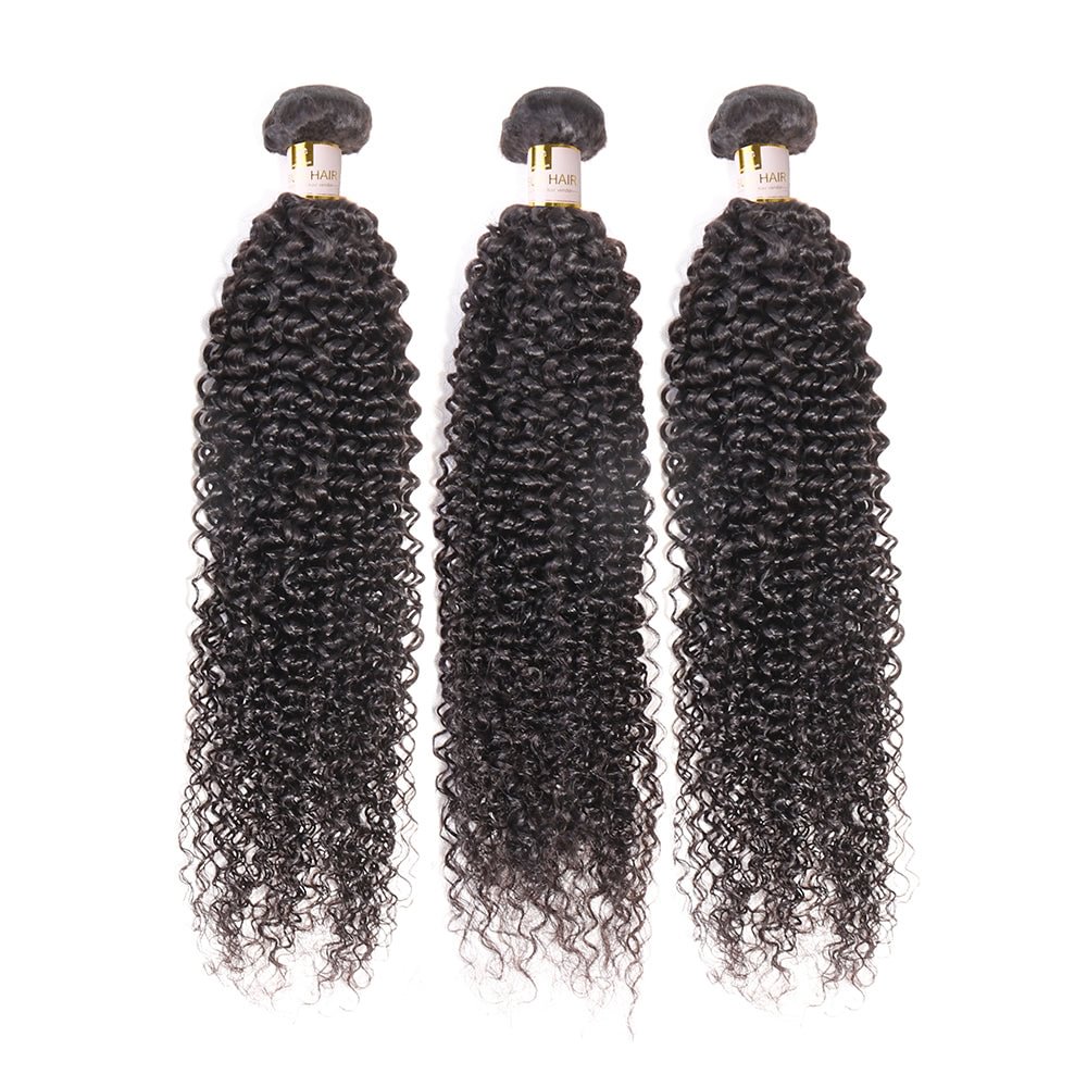 Peruvian Hair Kinky Curly Hair Bundles 100% Human Hair Weaves Natural Black 10-30 Inches Zaesvini