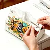 DIY Diamond Art Tissue Box Holder Flower Bee PU Leather Diamond Art Desktop Organizer Resin Rhinestone Storage Organizers Gem Art Home Office Decor Craft Gift