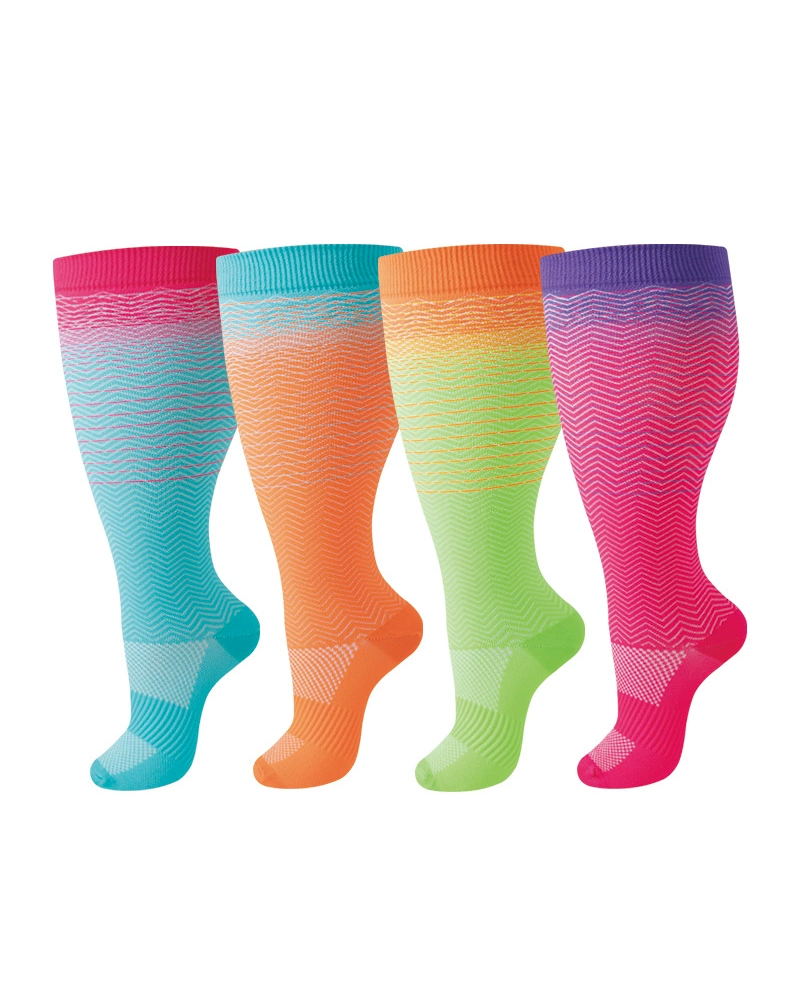 2XL-7XL Colorful Striped Running Fitness Compression Socks,For Obese Men And Women Sports Socks