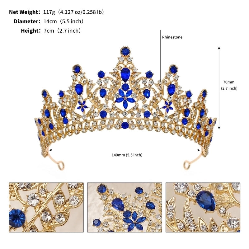 Retro Water Droplets Alloy Inlay Rhinestones Crown