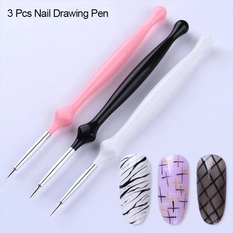 3/5/7/10PCS Multi-Styles Nail Wood Sticks Nail Dotting Pen Nail Brush Kits Nail Art Rhinestones Gems Picking Pen Nail Art Tools-Nail Inspo