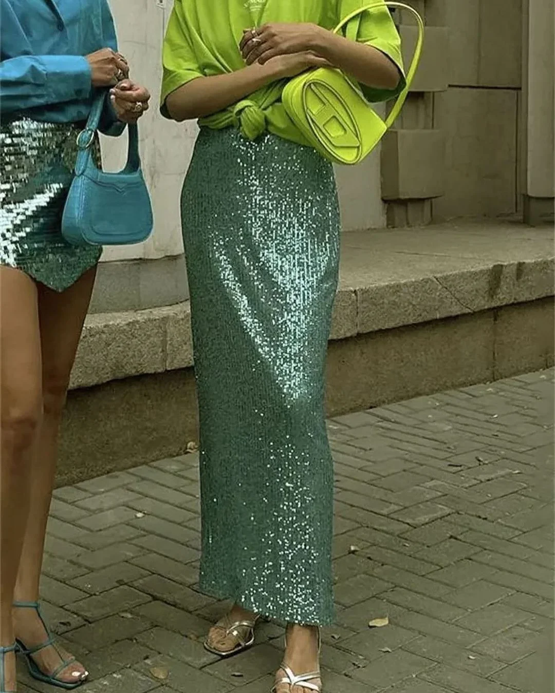 Brownm Brownm New Fashion High-Rise Thin-Skinny Dress Women Tight Waist After Open Elastic Straight Skirt