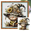 Bee Gnome-11CT Stamped Cross Stitch 40*40cm/15.75*15.75in