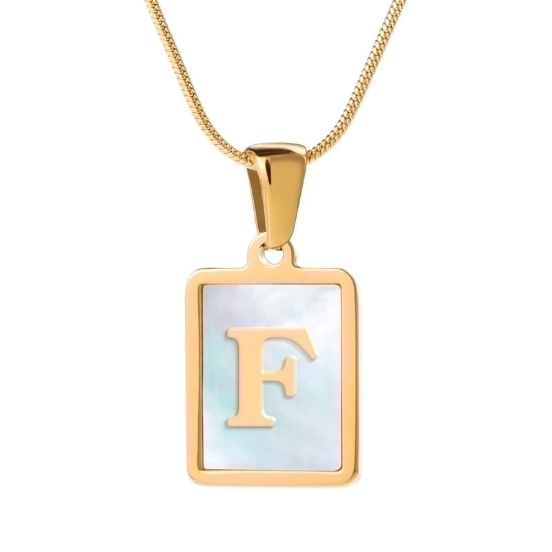 Stainless Steel 18K Gold Plated Casual Commute Plating Inlay Letter Shell Pendant Necklace