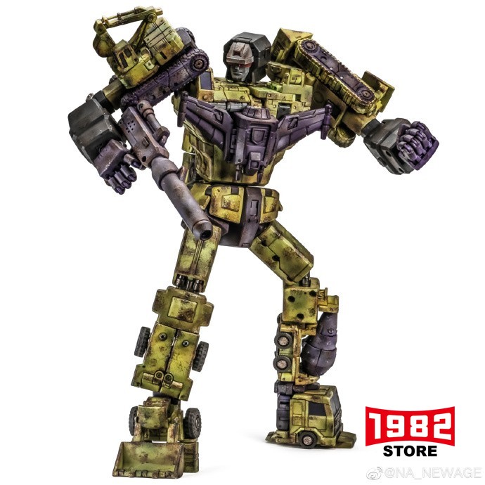 NEWAGE NA H34Z Battle Damaged Devastator Mini Transformers Action Figure Collection Premium Collectible Model Kit for Fans Kids Adults Classic Cartoon Character Replica with Detailed Design Gift Idea