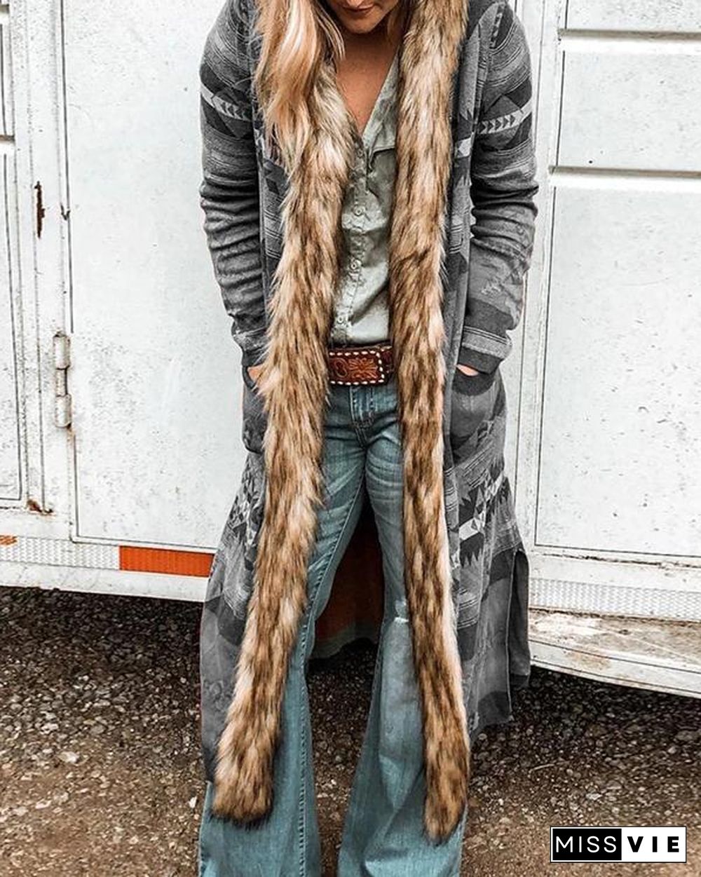 Long Sleeve Vintage plus size Outerwear